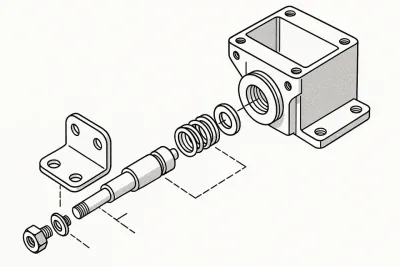 Mechanical assembly with several components Mechanical assembly with several components
